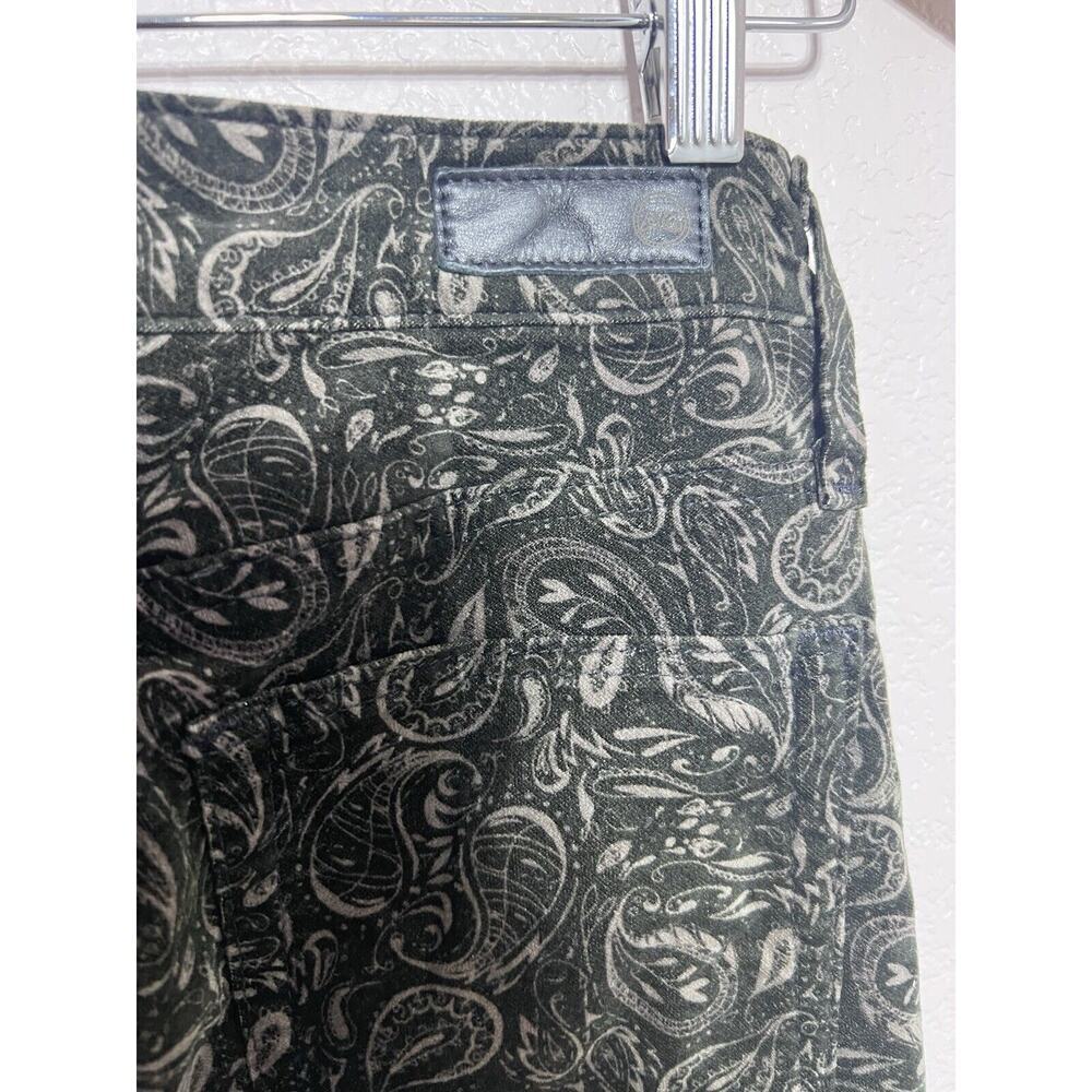 Anthropologie AG 26R High Rise Boho Black Velvet Paisley Pants Skinny - Picture 8 of 12